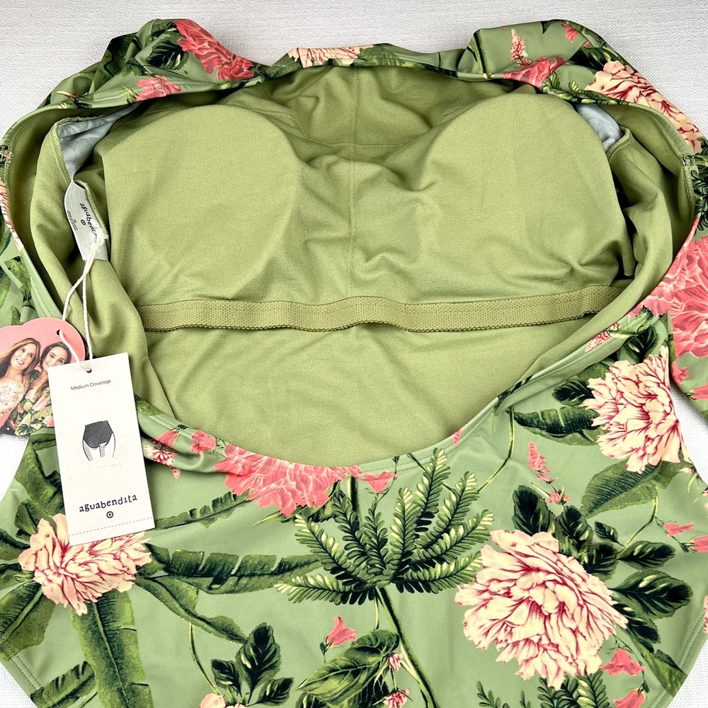 Aquabendita Target Peony Floral Long Sleeve 1 Piece Swimsuit Bodysuit XL/16 NWT - Picture 7 of 15
